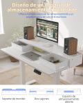 Escritorio Elevable Eléctrico YIHAYO 100×60 cm Blanco con Soporte para Monitor