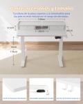 Escritorio Elevable Eléctrico YIHAYO 100×60 cm Blanco con Soporte para Monitor
