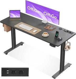 Escritorio Elevable Eléctrico OffiGo 140×54 cm Negro