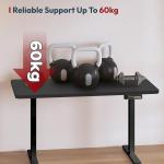 Escritorio Elevable Eléctrico SANODESK 120×60 cm Negro con Tablero Entero