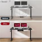 Escritorio Elevable Eléctrico SANODESK 110×54 cm Negro con Tablero Entero