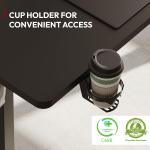 Escritorio Elevable Eléctrico SANODESK 110×54 cm Negro con Tablero Entero