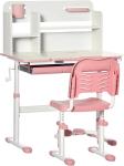 Pupitre Infantil HOMCOM con Silla Ajustable  Color Blanco
