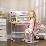 Pupitre Infantil HOMCOM con Silla Ajustable  Color Blanco