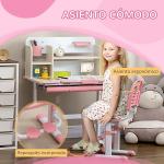 Pupitre Infantil HOMCOM con Silla Ajustable  Color Blanco