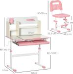 Pupitre Infantil HOMCOM con Silla Ajustable  Color Blanco