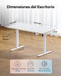 Escritorio Infantil Elevable Eléctrico HUANUO 120×60 cm Blanco