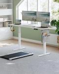 VASAGLE Escritorio eléctrico regulable 160x60 Blanco con USB