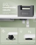 VASAGLE Escritorio eléctrico regulable 160x60 Blanco con USB