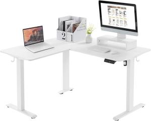 WOLTU Escritorio elevable eléctrico en L 140x120 cm