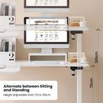 WOLTU Escritorio elevable eléctrico en L 140x120 cm