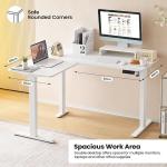 WOLTU Escritorio elevable eléctrico en L 140x120 cm