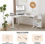 WOLTU Escritorio elevable eléctrico en L 140x120 cm