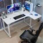 Dripex Escritorio elevable eléctrico en L 180×110 cm Con doble motor