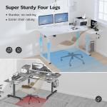 Dripex Escritorio elevable eléctrico en L 180×110 cm Con doble motor