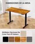 ErGear Escritorio Elevable Eléctrico 140x70 cm Marrón con Panel de 4 Memorias y Gancho