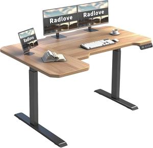 Radlove Escritorio elevable eléctrico de esquina en L 150×78 cm