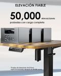 ErGear Escritorio Elevable Eléctrico 140x70 cm Marrón con Panel de 4 Memorias y Gancho