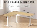 WALKINGDESK Escritorio elevable eléctrico en L 160×140 cm