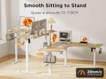 WALKINGDESK Escritorio elevable eléctrico en L 160×140 cm