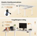 Agilestic Escritorio elevable eléctrico en L 150×125 cm