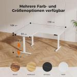 Agilestic Escritorio elevable eléctrico en L 150×125 cm