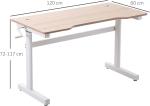 Vinsetto escritorio elevable manual con manivela 120×60 cm