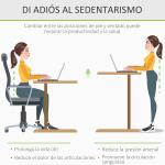 Vinsetto escritorio elevable manual con manivela 120×60 cm