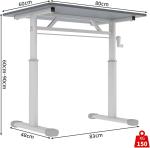 ZHOMGG Escritorio elevable manual 80×60 cm con manivela