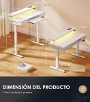 OffiGo escritorio elevable eléctrico 120 cm con enchufes y cajones