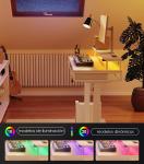 OffiGo escritorio elevable eléctrico 120 cm con enchufes y cajones