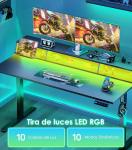 Escritorio Gaming Elevable OffiGo 140 cm con 2 Enchufes