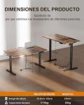 HLFURNIEU Escritorio elevable eléctrico 120×60 cm con torre de enchufes