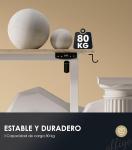 Escritorio elevable eléctrico OffiGo de 160×70 cm 2 enchufes + 2 USB