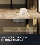 Escritorio elevable eléctrico OffiGo de 160×70 cm 2 enchufes + 2 USB