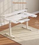 Escritorio Elevable Eléctrico OffiGo en Forma de U 140×74 cm con Soporte para Monitor