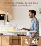 Escritorio Elevable Eléctrico OffiGo en Forma de U 140×74 cm con Soporte para Monitor