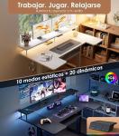 Escritorio Elevable Eléctrico OffiGo en Forma de U 140×74 cm con Soporte para Monitor