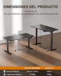 Escritorio Elevable Eléctrico HLFURNIEU 100x60 cm Negro con 3 Enchufes