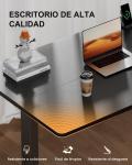 Escritorio Elevable Eléctrico HLFURNIEU 100x60 cm Negro con 3 Enchufes