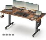 VASAGLE escritorio eléctrico regulable 160x60 cm marrón rústico