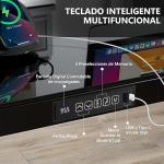 Escritorio Elevable Eléctrico GIANTEX 120x60 cm con Tablero de Cristal Templado