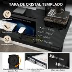 Escritorio Elevable Eléctrico GIANTEX 120x60 cm con Tablero de Cristal Templado