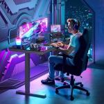 Escritorio Elevable Eléctrico OffiGo 140x60 cm con Tablero de Cristal Templado