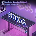 Escritorio Elevable Eléctrico OffiGo 140x60 cm con Tablero de Cristal Templado