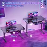 Escritorio Elevable Eléctrico OffiGo 140x60 cm con Tablero de Cristal Templado