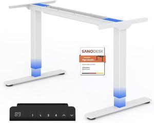 Marco elevable eléctrico SANODESK E1 PRO con doble motor, color blanco