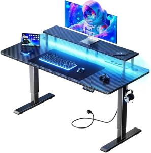 Escritorio Elevable Eléctrico HLFURNIEU 120x60 cm Gaming con LED App