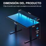 Escritorio Elevable Eléctrico HLFURNIEU 120x60 cm Gaming con LED App