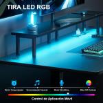 Escritorio Elevable Eléctrico HLFURNIEU 120x60 cm Gaming con LED App